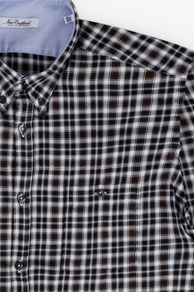 New England Hemd Herren New England Slim Karo 100% Baumwolle Kragen Button-Down Lange Ärmel