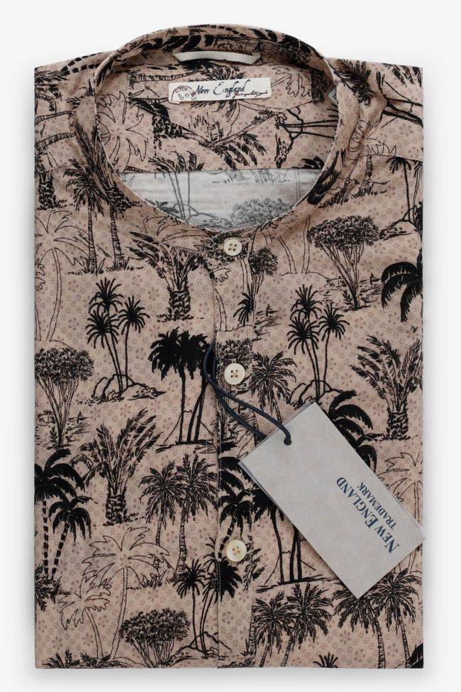 new england Hemd Herren New England Slim Muster 100% Viskose kragen Mandarinkragen Lange Ärmel