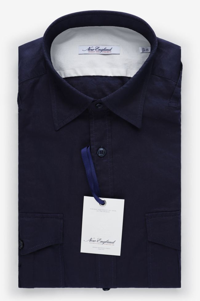 new england Hemd Herren New England Slim Streifen 100% Baumwolle kragen Italienisch Lange Ärmel