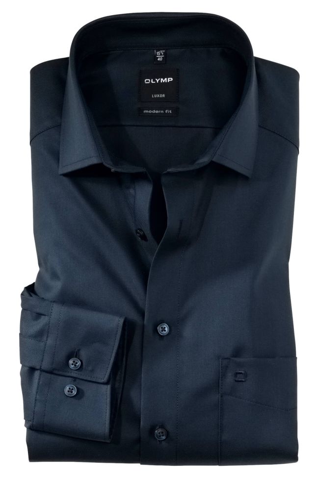 olymp Hemd Herren Olymp Classic Bügelfreie Einfarbig kragen Italienisch Lange Ärmel