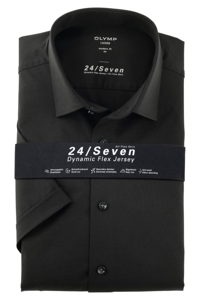 olymp Hemd Herren Olymp Classic Bügelfreie Einfarbig kragen Italienisch Kurze Ärmel