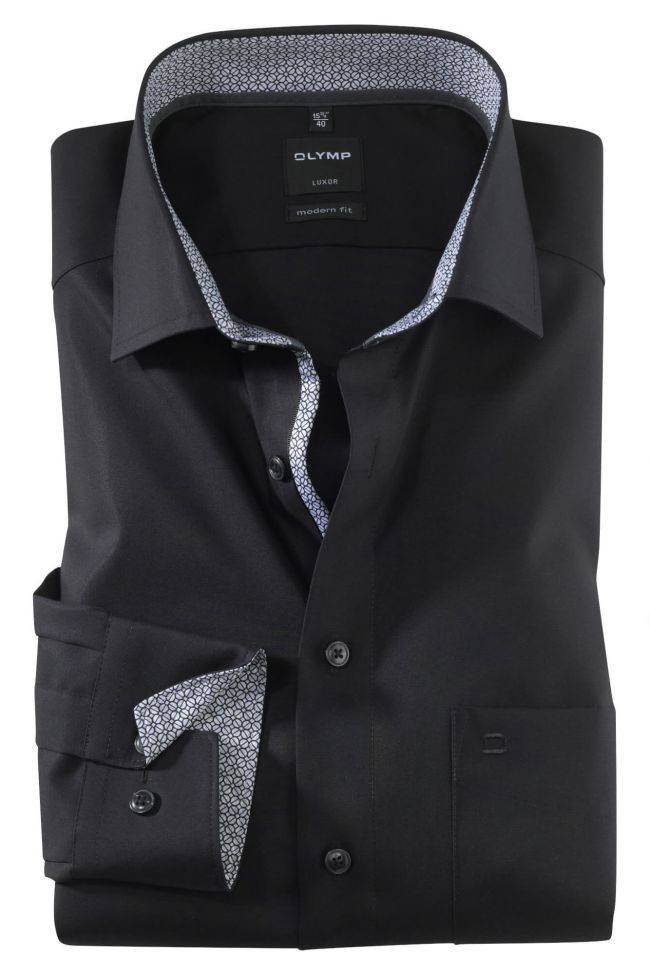 olymp Hemd Herren Olymp Classic Bügelfreie Einfarbig kragen Italienisch Lange Ärmel