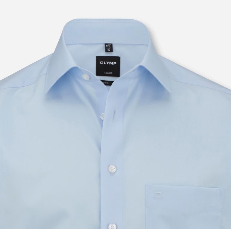 Olymp Hemd Herren Olymp Classic Bügelfreie Einfarbig Kragen Italienisch Kurze Ärmel