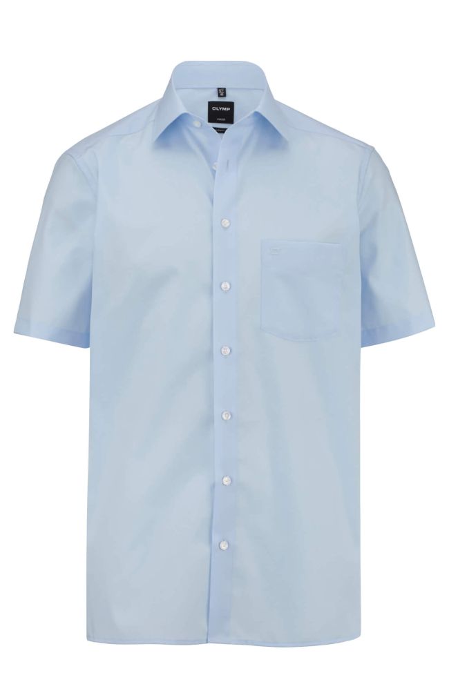 olymp Hemd Herren Olymp Classic Bügelfreie Einfarbig kragen Italienisch Kurze Ärmel