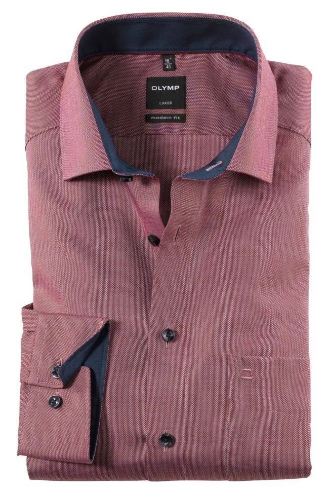 olymp Hemd Herren Olymp Classic Bügelfreie Einfarbig kragen Französisch Lange Ärmel