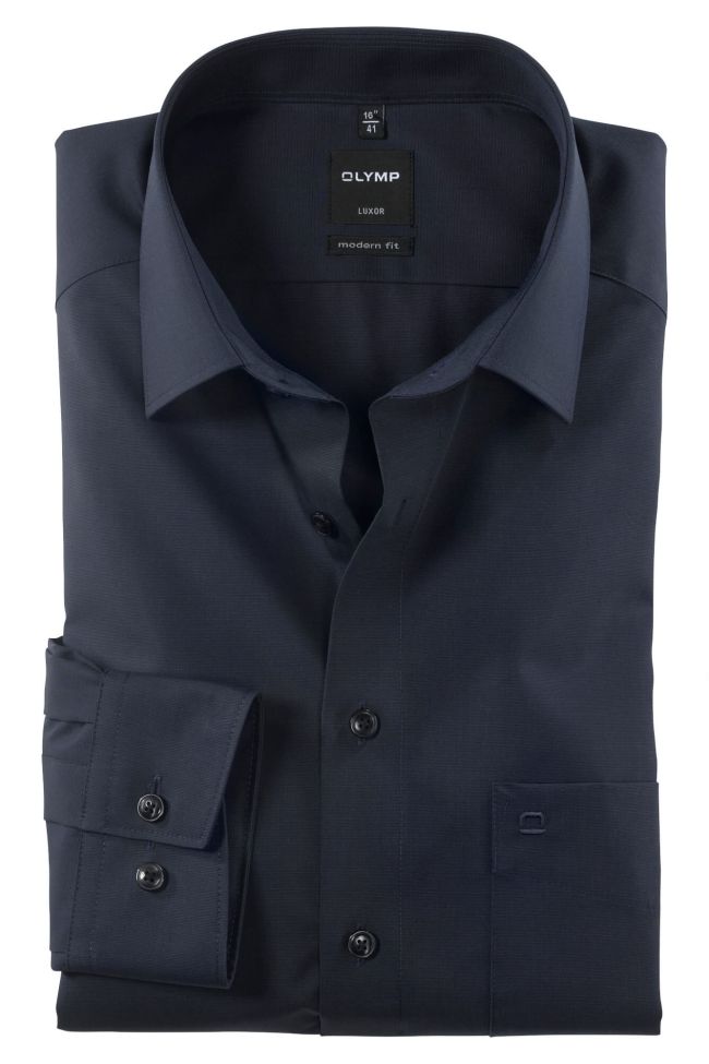 olymp Hemd Herren Olymp Classic Bügelfreie Einfarbig kragen Italienisch Lange Ärmel