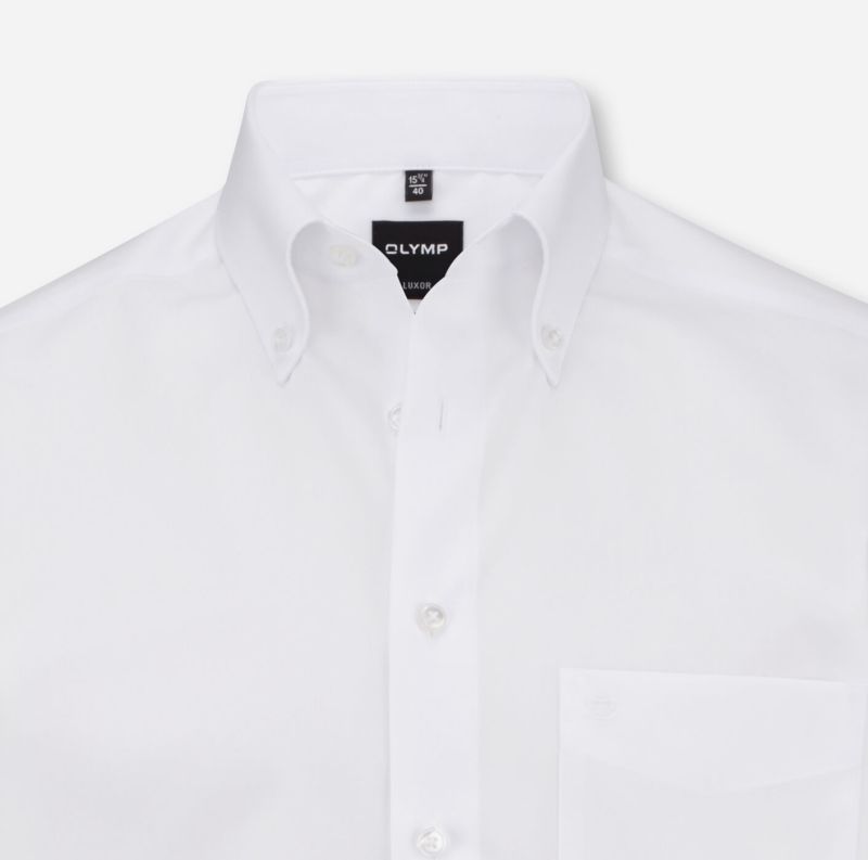 Olymp Hemd Herren Olymp Classic Bügelfreie Einfarbig Kragen Button-Down Kurze Ärmel