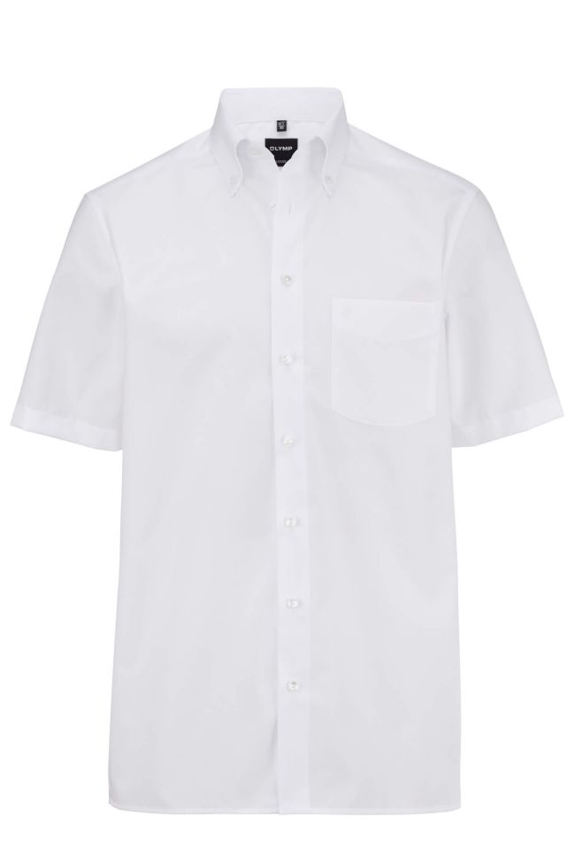 olymp Hemd Herren Olymp Classic Bügelfreie Einfarbig kragen Button-Down Kurze Ärmel