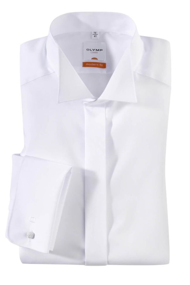 olymp Hemd Herren Olymp Classic Bügelfreie Einfarbig kragen Kläppchenkragen Lange Ärmel