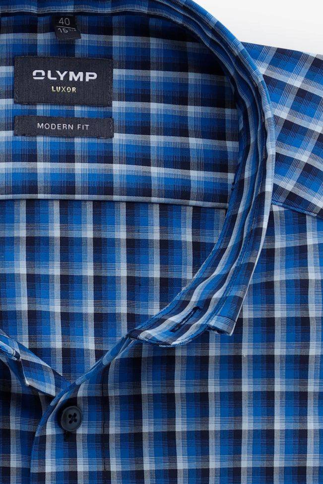 Olymp Hemd Herren Olymp Classic Bügelfreie Karo 100% Baumwolle Kragen Button-Down Lange Ärmel
