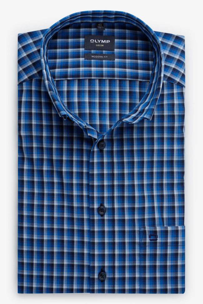 olymp Hemd Herren Olymp Classic Bügelfreie Karo 100% Baumwolle kragen Button-Down Lange Ärmel