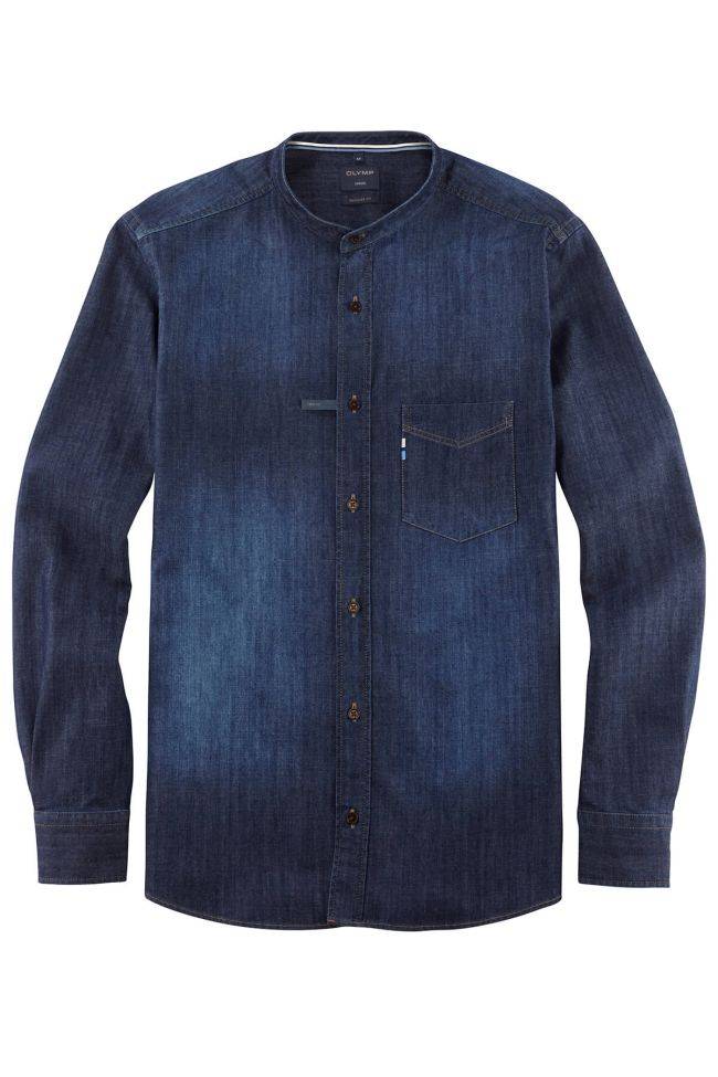 olymp Hemd Herren Olymp Classic Einfarbig kragen Button-Down Lange Ärmel