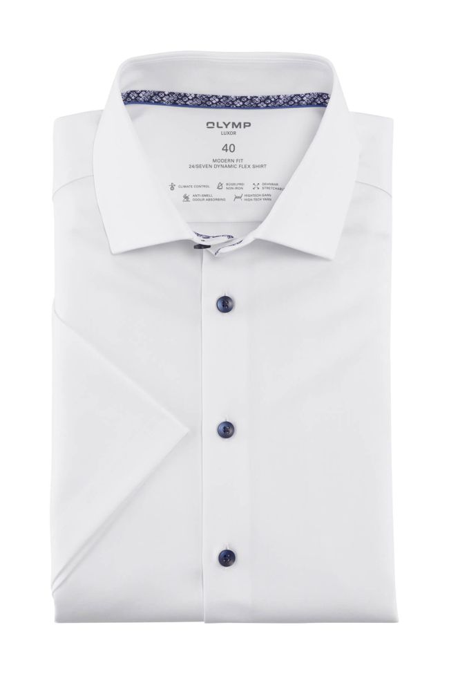 olymp Hemd Herren Olymp Classic Einfarbig kragen Französisch Kurze Ärmel