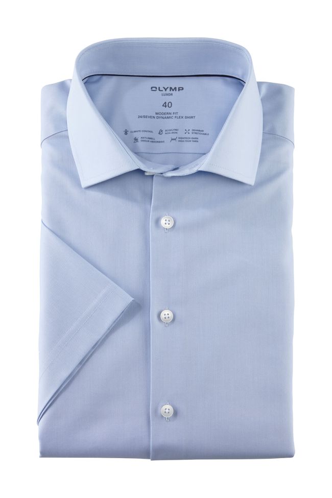 olymp Hemd Herren Olymp Classic Einfarbig kragen Französisch Kurze Ärmel