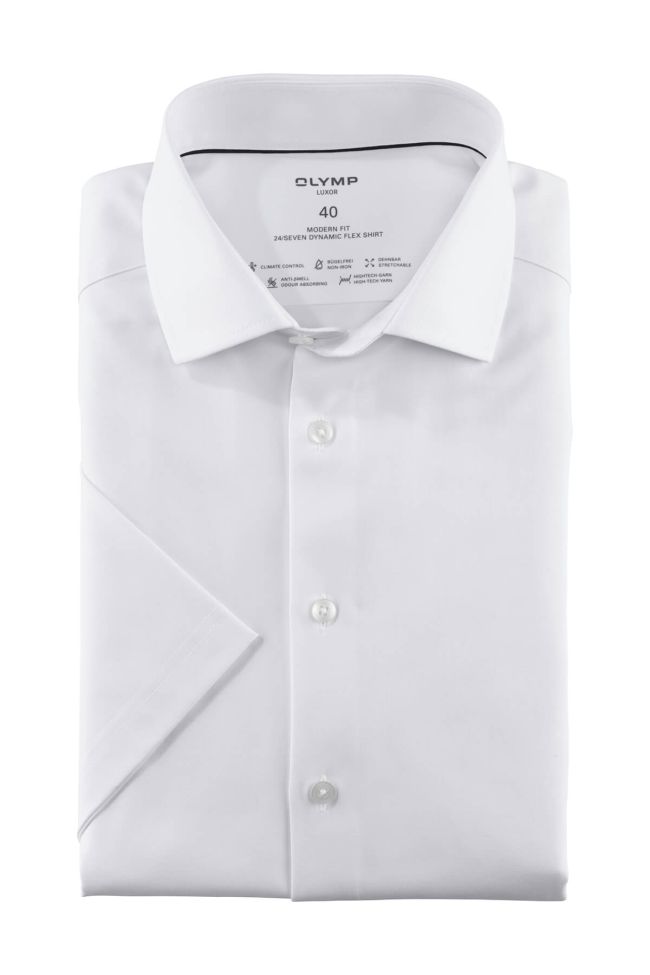 olymp Hemd Herren Olymp Classic Einfarbig kragen Französisch Kurze Ärmel