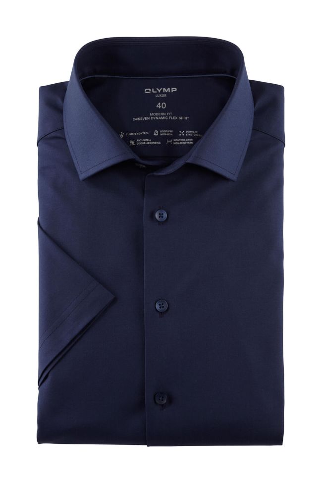 olymp Hemd Herren Olymp Classic Einfarbig kragen Französisch Kurze Ärmel