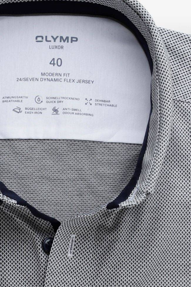 Olymp Hemd Herren Olymp Classic Halb Unifarben 92% Baumwolle 8% Lycra Kragen Button-Down Lange Ärmel