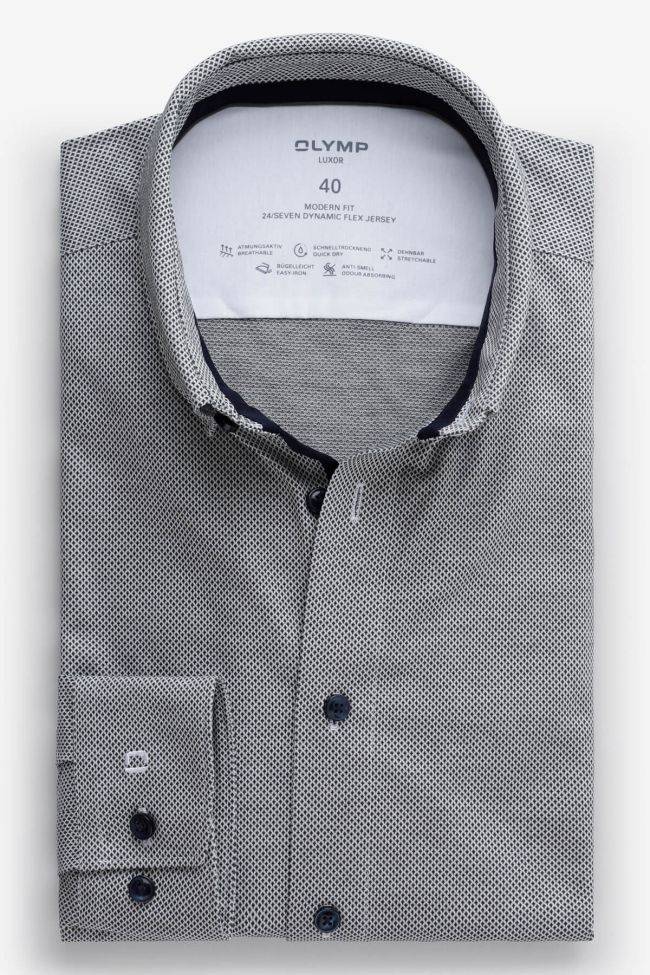 olymp Hemd Herren Olymp Classic Halb Unifarben 92% Baumwolle 8% lycra kragen Button-Down Lange Ärmel