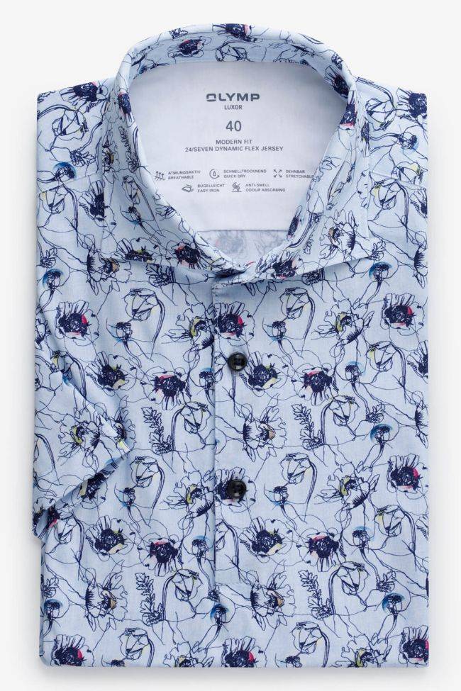 olymp Hemd Herren Olymp Classic Muster 92% Baumwolle 8% lycra kragen Französisch Kurze Ärmel