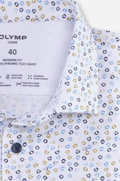 Olymp Hemd Herren Olymp Classic Muster Kragen Französisch Kurze Ärmel