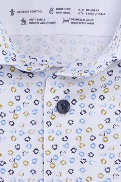 Olymp Hemd Herren Olymp Classic Muster Kragen Französisch Kurze Ärmel