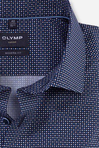 Olymp Hemd Herren Olymp Classic Muster Kragen Französisch Kurze Ärmel