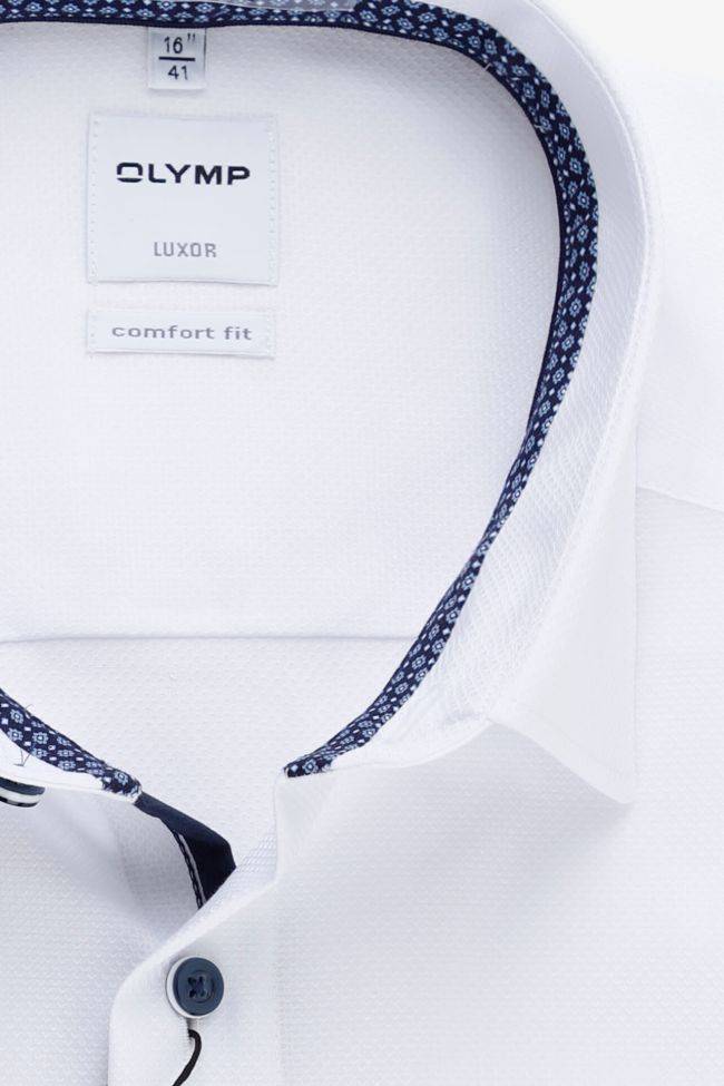 olymp Hemd Herren Olymp Comfort Bügelfreie Einfarbig 100% Bio-Baumwolle kragen Italienisch Lange Ärmel
