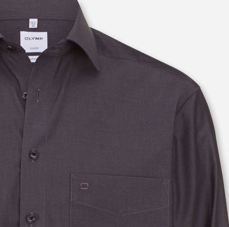 Olymp Hemd Herren Olymp Comfort Bügelfreie Einfarbig Kragen Italienisch Lange Ärmel
