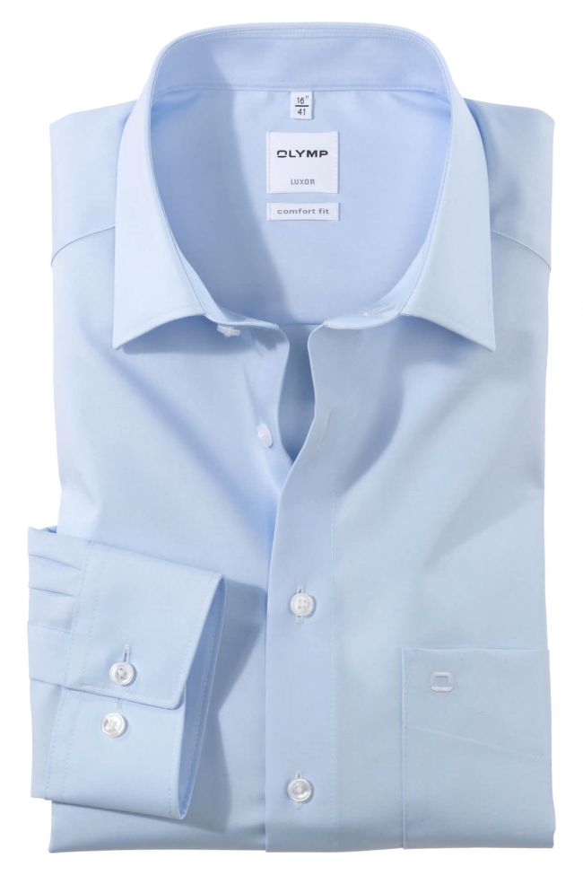 olymp Hemd Herren Olymp Comfort Bügelfreie Einfarbig kragen Italienisch Lange Ärmel