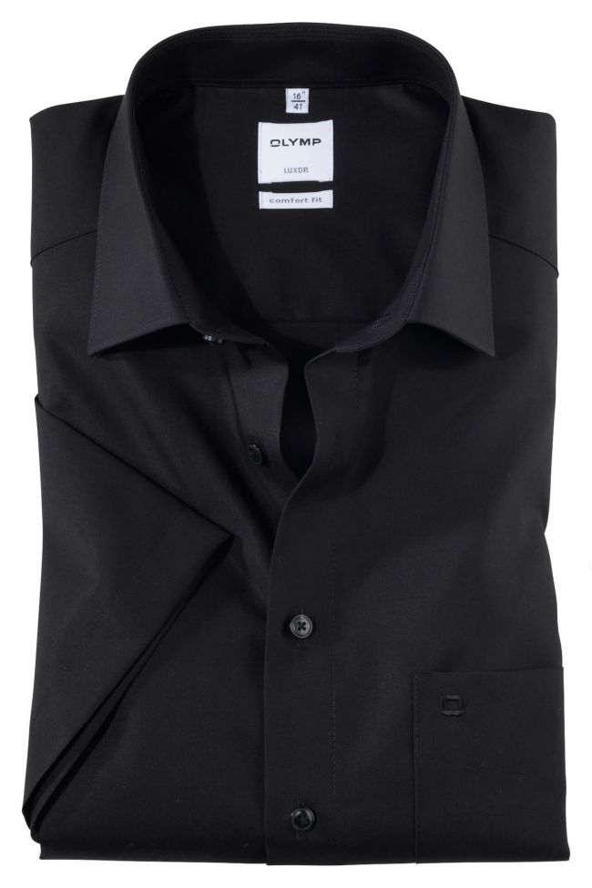 olymp Hemd Herren Olymp Comfort Bügelfreie Einfarbig kragen Italienisch Kurze Ärmel