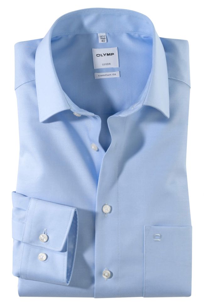 olymp Hemd Herren Olymp Comfort Bügelfreie Einfarbig kragen Italienisch Lange Ärmel