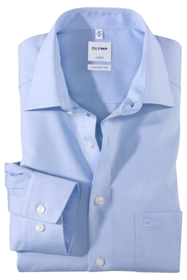 olymp Hemd Herren Olymp Comfort Bügelfreie Einfarbig kragen Französisch Lange Ärmel