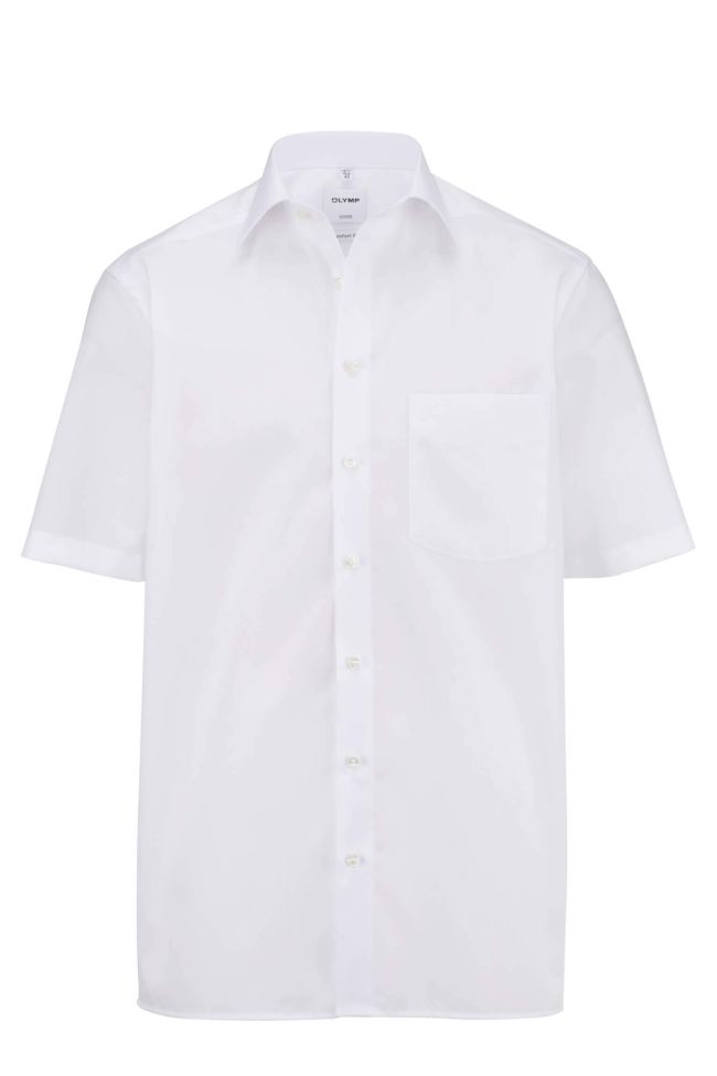 olymp Hemd Herren Olymp Comfort Bügelfreie Einfarbig kragen Italienisch Kurze Ärmel