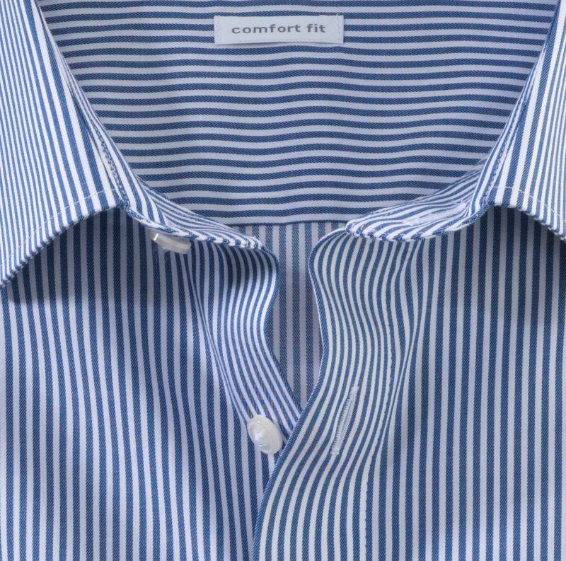 Olymp Hemd Herren Olymp Comfort Bügelfreie Streifen Kragen Italienisch Lange Ärmel