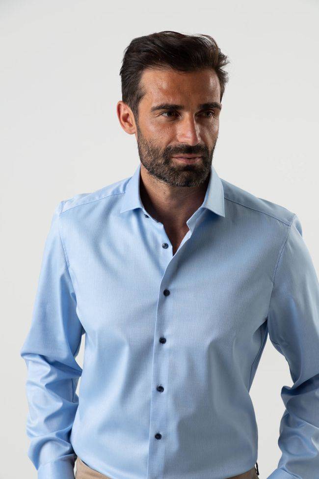 Olymp Hemd Herren Olymp Regular Einfarbig 97% Baumwolle 3% Elastan Kragen Französisch Lange Ärmel