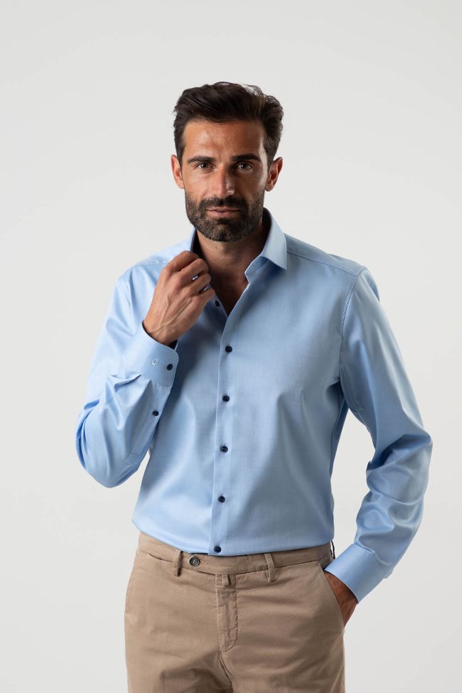 olymp Hemd Herren Olymp Regular Einfarbig 97% Baumwolle 3% elastan kragen Französisch Lange Ärmel