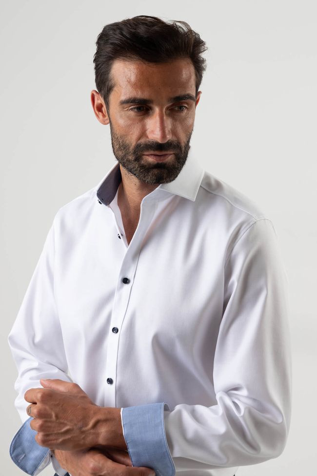 Olymp Hemd Herren Olymp Regular Einfarbig 97% Baumwolle 3% Elastan Kragen Italienisch Lange Ärmel