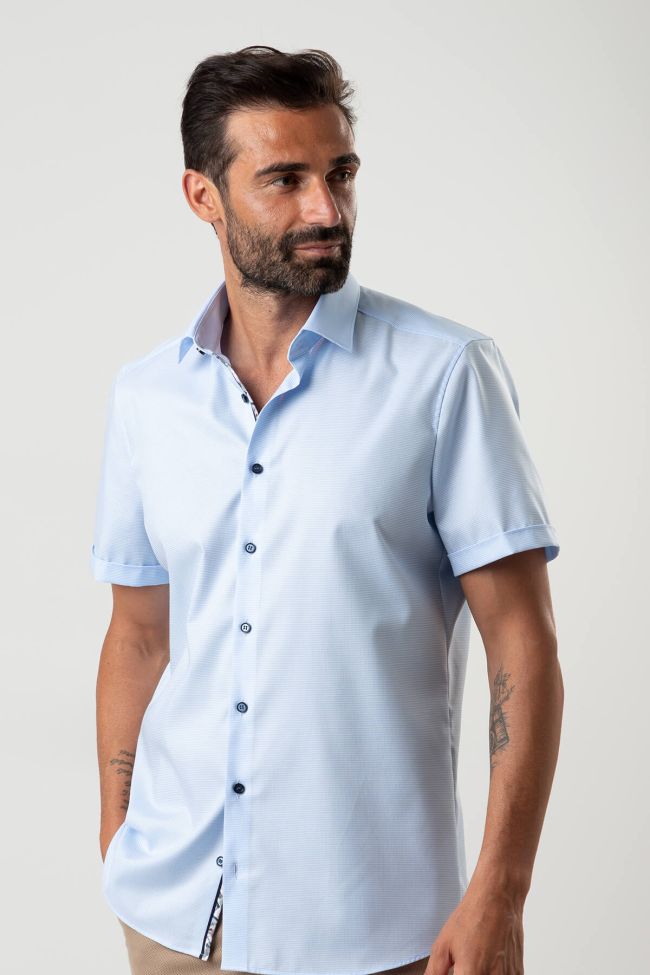 Olymp Hemd Herren Olymp Regular Einfarbig 97% Baumwolle 3% Elastan Kragen Italienisch Kurze Ärmel