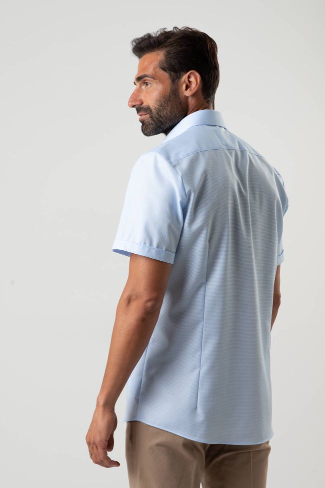 Olymp Hemd Herren Olymp Regular Einfarbig 97% Baumwolle 3% Elastan Kragen Italienisch Kurze Ärmel