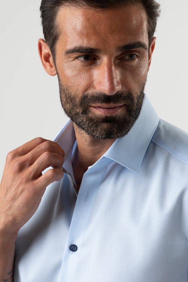 Olymp Hemd Herren Olymp Regular Einfarbig 97% Baumwolle 3% Elastan Kragen Italienisch Kurze Ärmel