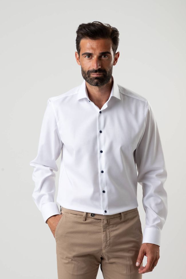 olymp Hemd Herren Olymp Regular Einfarbig 97% Baumwolle 3% elastan kragen Französisch Lange Ärmel