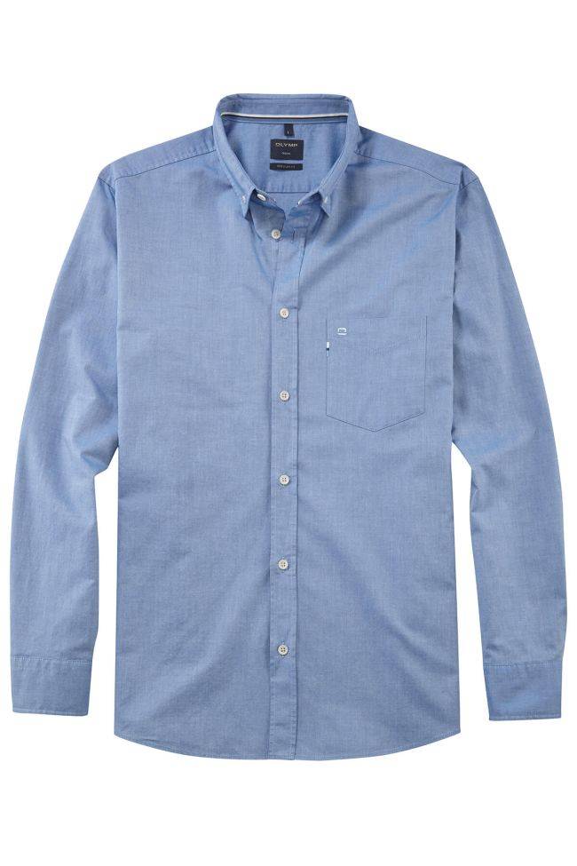 olymp Hemd Herren Olymp Regular Einfarbig kragen Button-Down Lange Ärmel