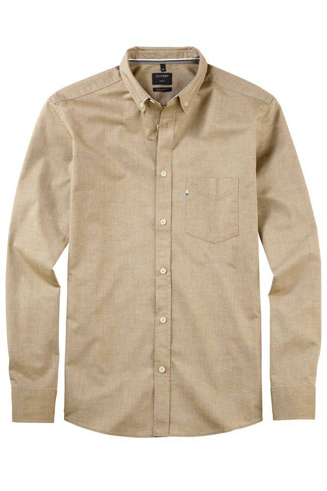 olymp Hemd Herren Olymp Regular Einfarbig kragen Button-Down Lange Ärmel