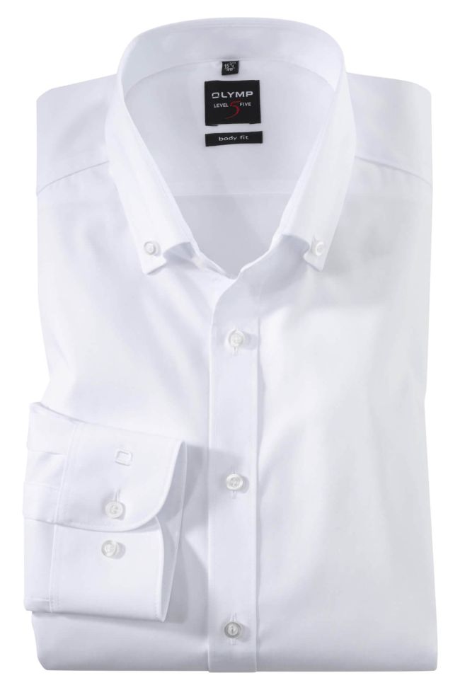 olymp Hemd Herren Olymp Regular Einfarbig kragen Button-Down Lange Ärmel