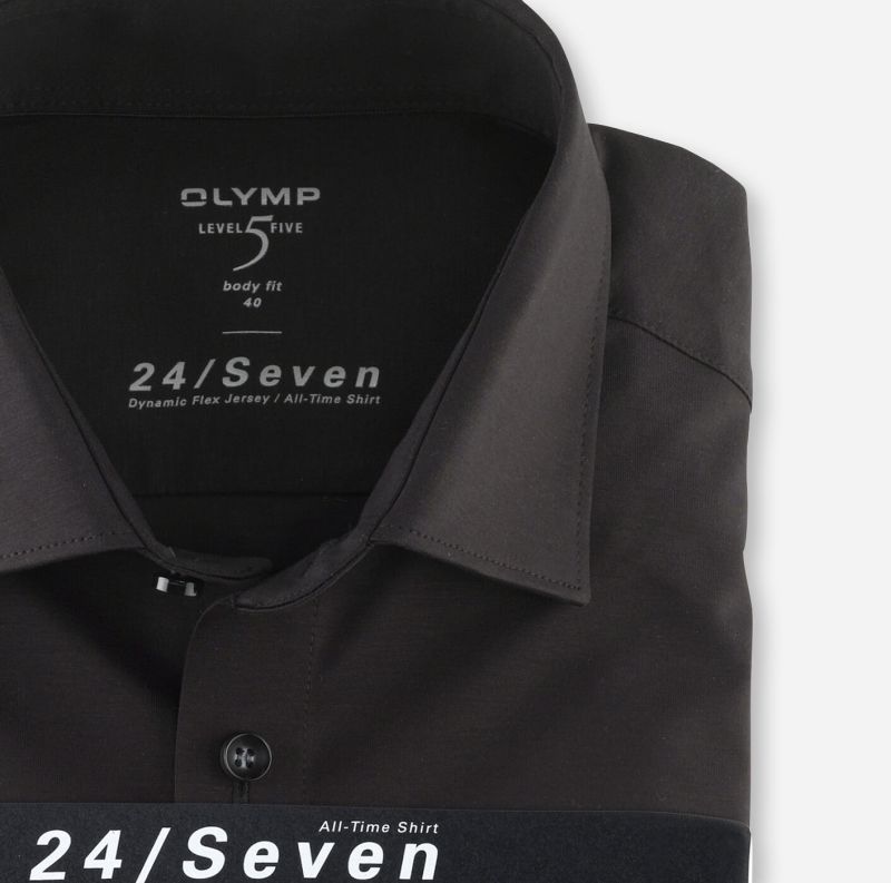 Olymp Hemd Herren Olymp Regular Einfarbig Kragen Italienisch Kurze Ärmel