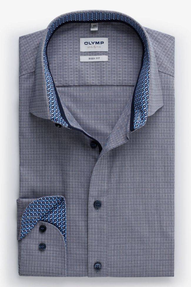 Olymp Hemd Herren Olymp Regular Halb Unifarben 97% Baumwolle 3% Elastan Kragen Französisch Lange Ärmel