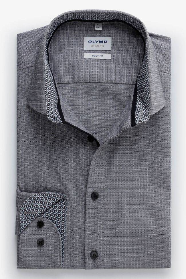 Olymp Hemd Herren Olymp Regular Halb Unifarben 97% Baumwolle 3% Elastan Kragen Französisch Lange Ärmel