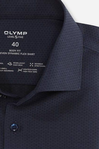 Olymp Hemd Herren Olymp Regular Halb Unifarben Kragen Italienisch Lange Ärmel