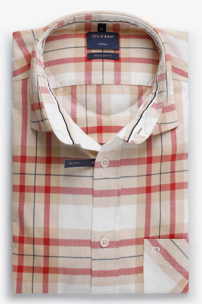 olymp Hemd Herren Olymp Regular Karo 100% Baumwolle kragen Französisch Lange Ärmel
