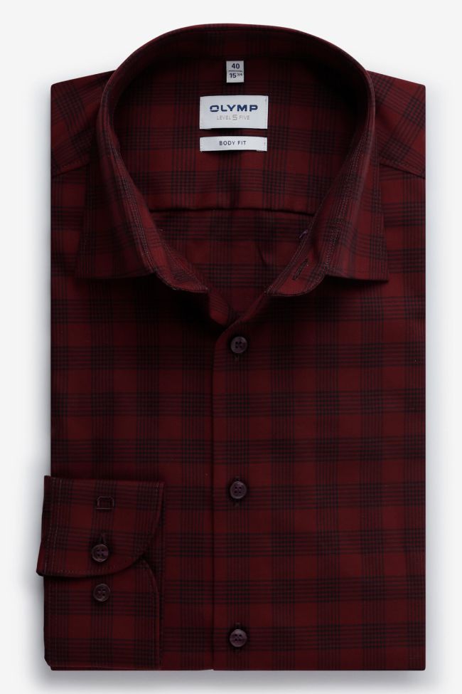 Olymp Hemd Herren Olymp Regular Karo 97% Baumwolle 3% Elastan Kragen Italienisch Lange Ärmel